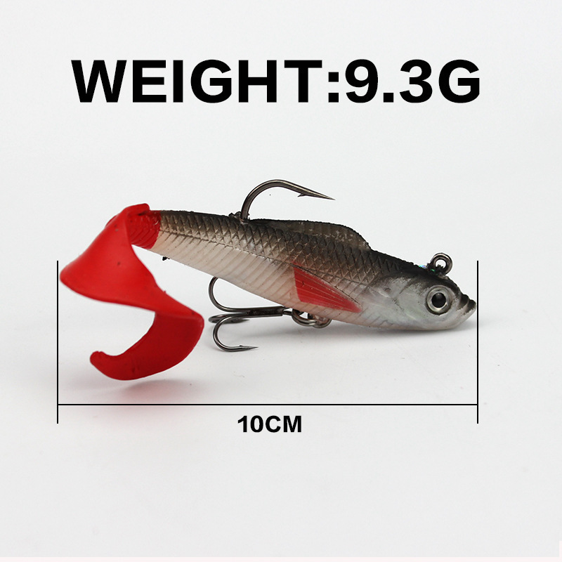 Lure 5 Pieces Boxed Lead Wrapped Set 9.3g/14g T Tail Soft Fish Bait