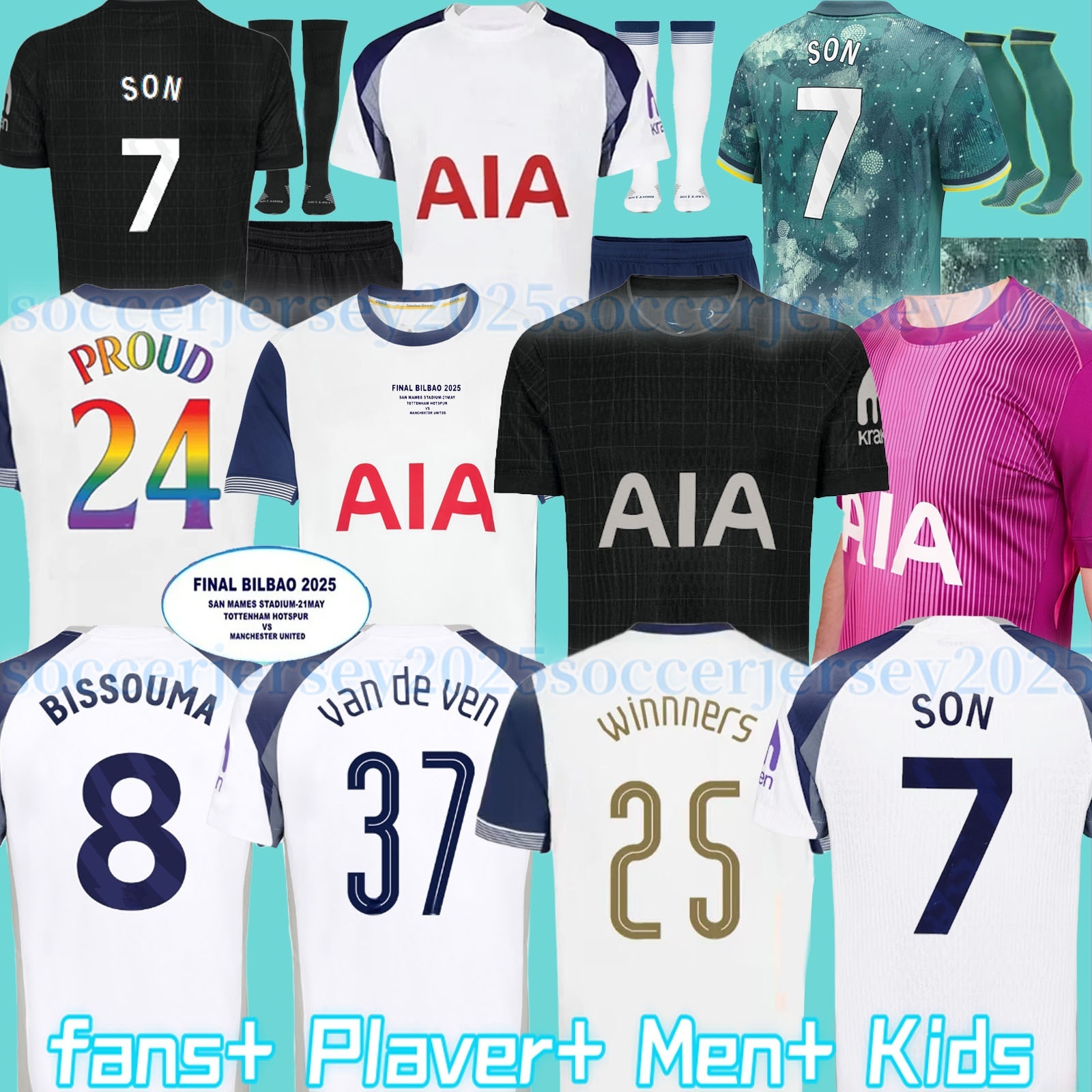 24 25 26 TOT SON Soccer Jerseys TOMORI JOHNSON RICHARLISON MADDISON WERNER KULUSEVSKI PEDRO PORRO HOJBJERG LLORIS ROMERO men kids kit socks set Football shirt 999