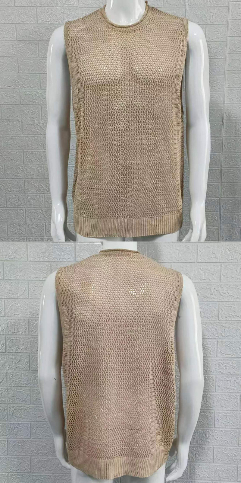 Designer Mens Sweaters Wool Casual Sweater Pullover2025 Summer New Knitted Mens Round Neck Sleeveless Hollow Out Hoodie Tank Top