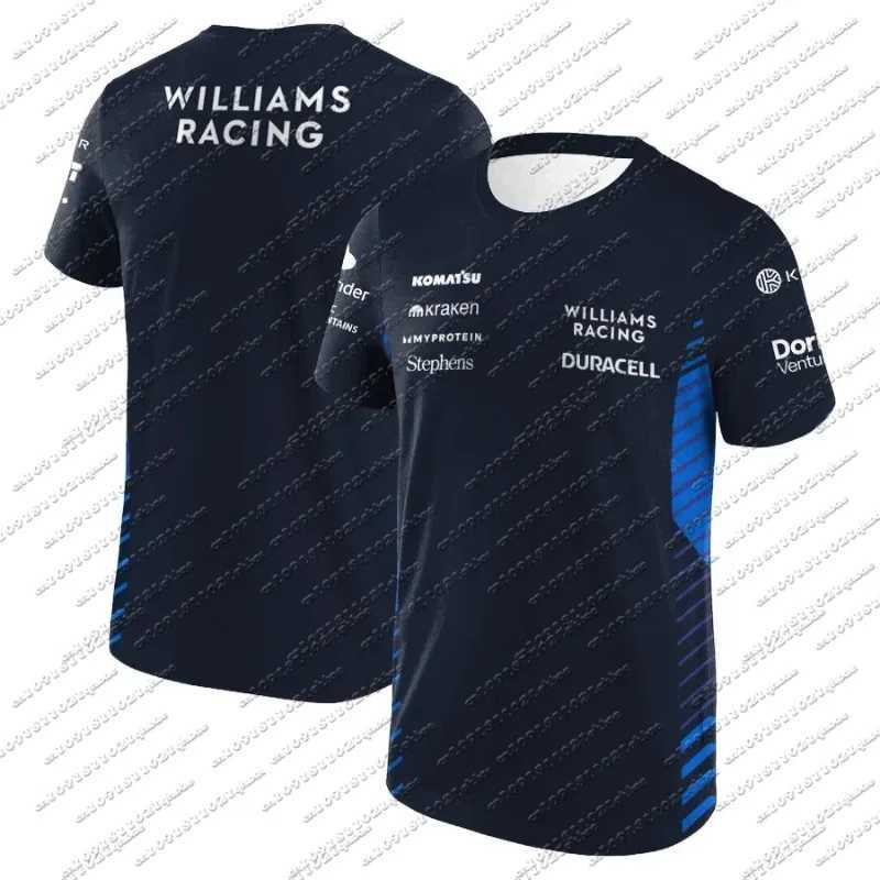 25 Mens New F1 Racing T-shirt Williams Fan Shirt Outdoor Sports Fast Drying Breathable T-shirt Mens and Womens Casual T-shirt T250625