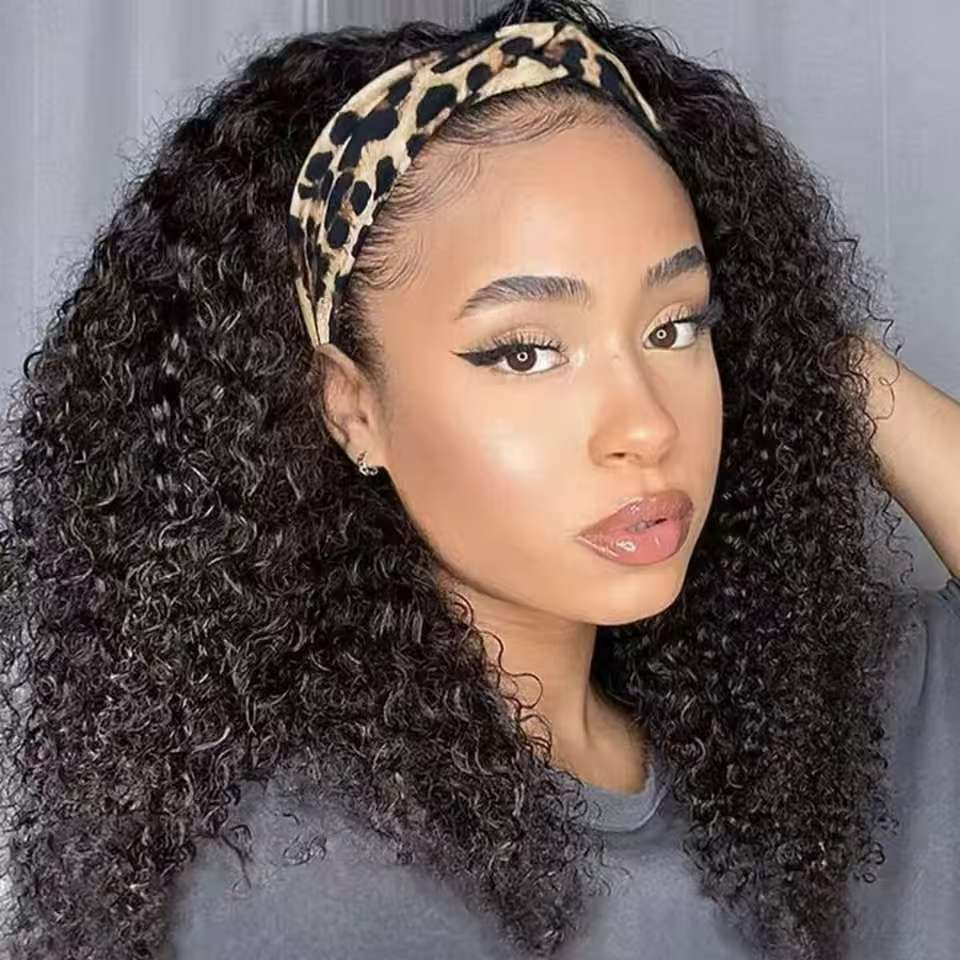 High-end real hair wig realistic hairline 100% pure human hair ice silk hairband BOBOJC