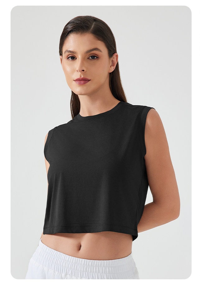 2025--Sports Gym Women Crop Top Yoga Wear Shirts Ladies Sleeveless T-shirts Vest Fitness Sportswear Running Workout