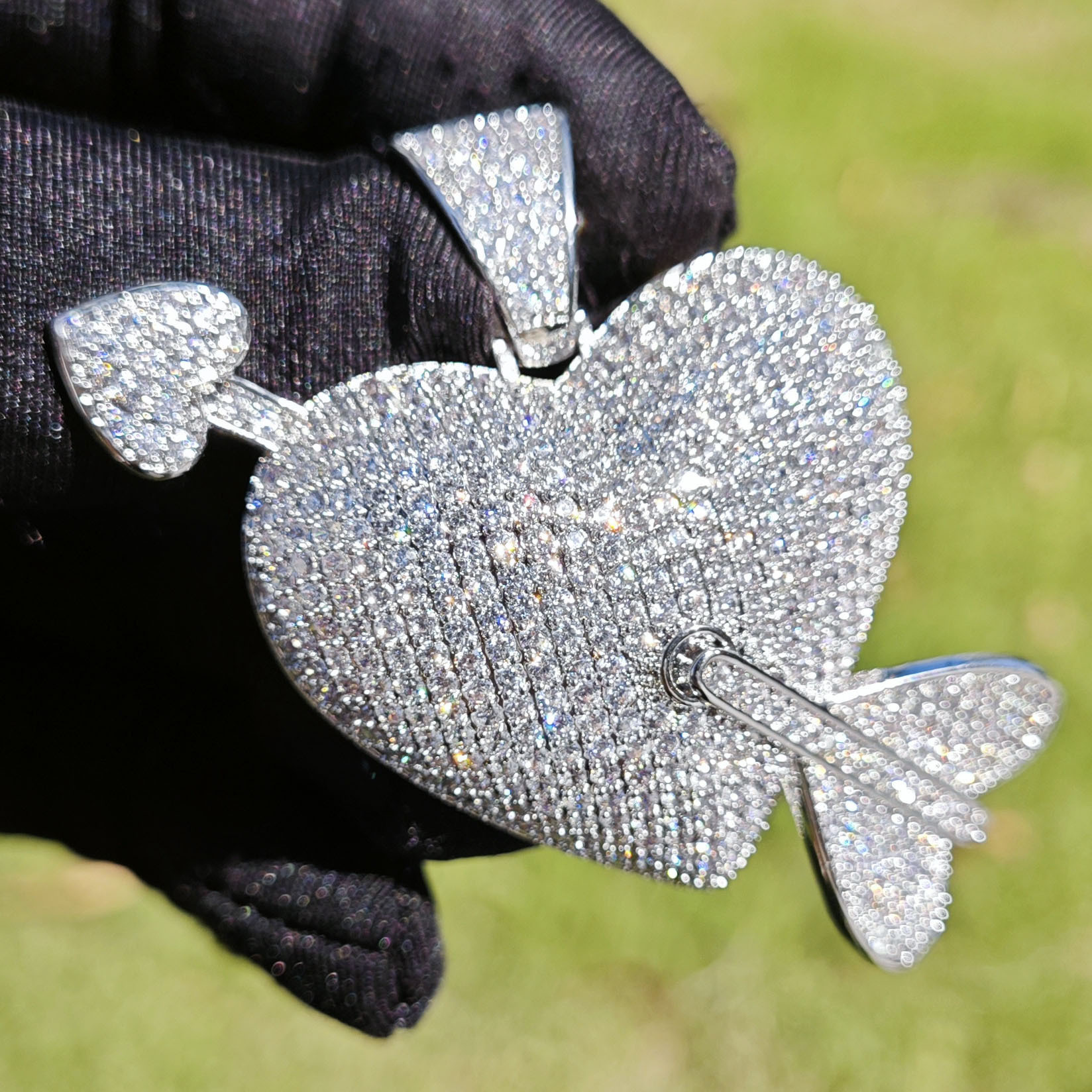 Hip Hop Heart Pendant Niche Unique Romantic Real Gold Plated Iced Out VVS Moissanite Bling Necklace Jewelry Passes the Diamond Tester