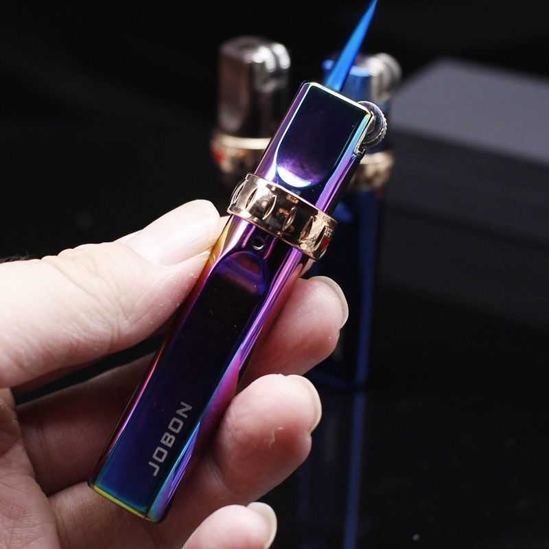 jobon Zhongbang Lighter Creative windproof personalized grinding wheel metal blue flame inflatable lighter High-end gift