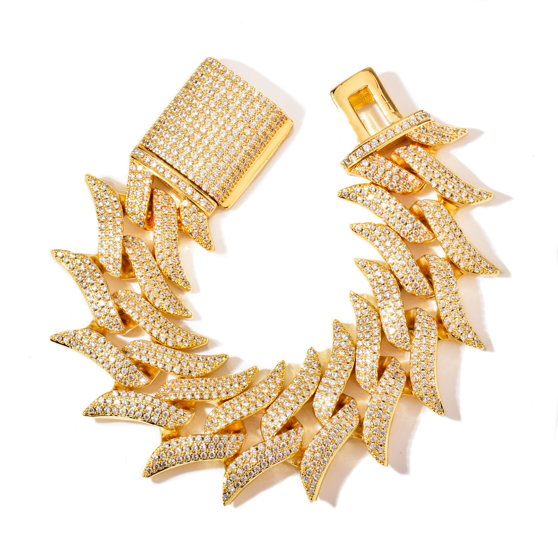 Hip Hop Iced Out Cuban Link Bracelet Full Moissanite Bling Bling Versatile Swag Accessory Passes the Diamond Tester