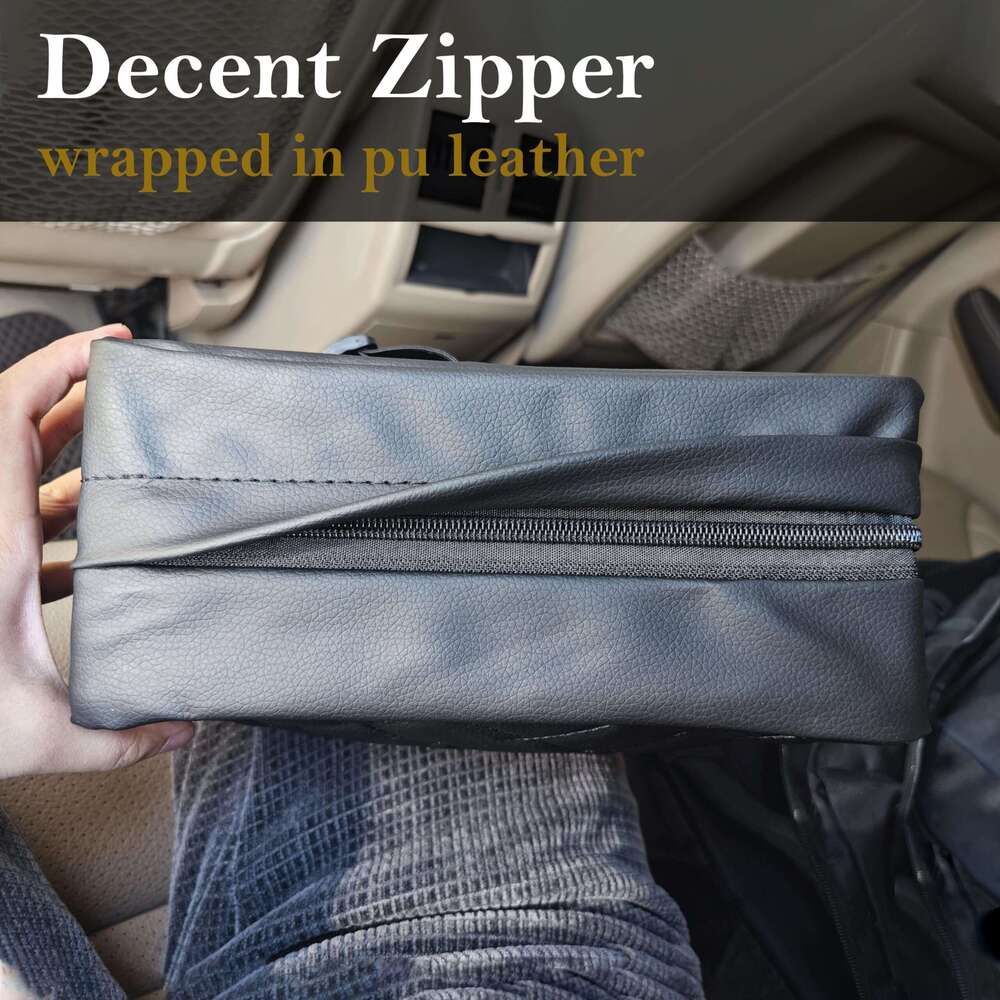 Car Tissue Holder for 120 Standard Tissue,Leather PU Tissues Box Cover for Car Backseat,Extra Large Napkin Holder Soft Rectangularfor Storage& Organiz