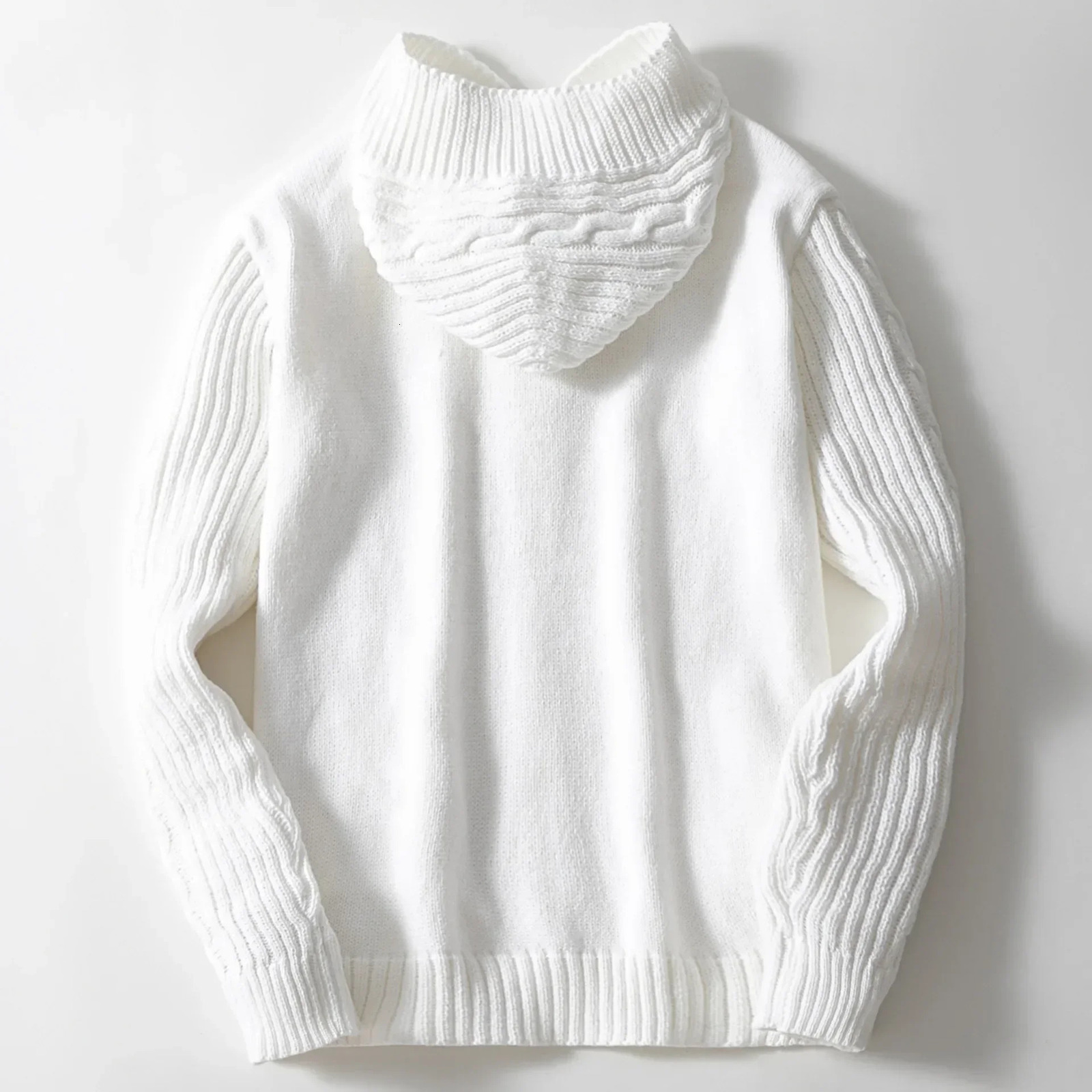 Men Cardigan Sweaters Hooded Coat Full Sleeve Solid Coats Casual Loose Outerwear Splice Open Stitch Autumn Winter 250624