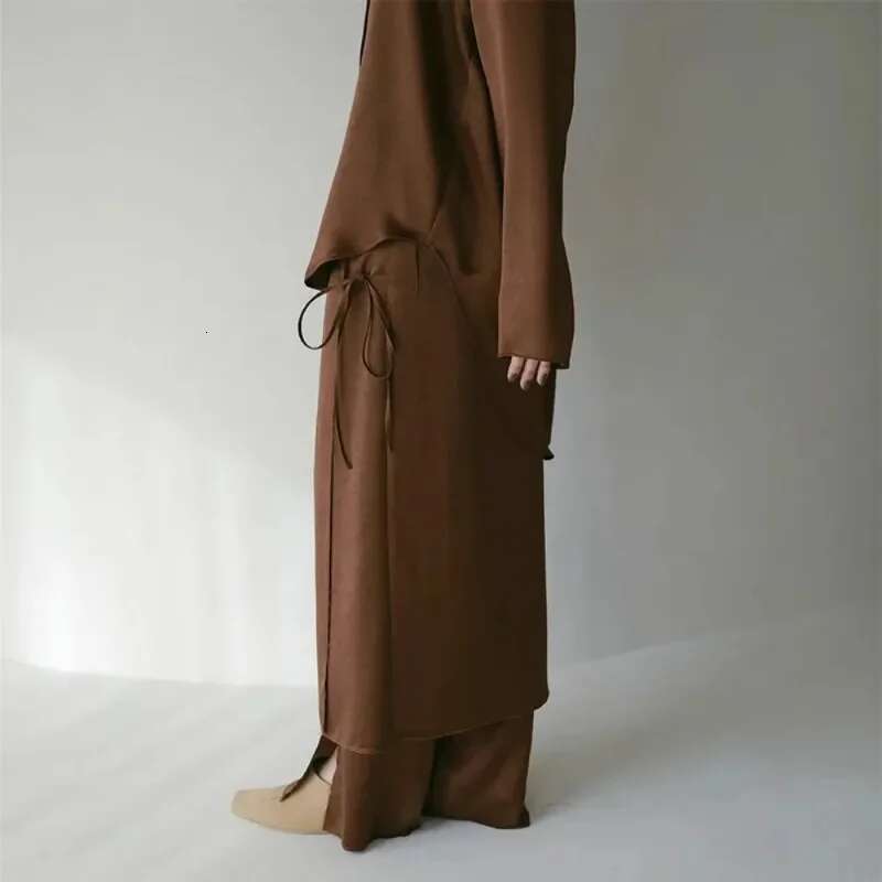 Straight Wide Leg Pant Bandage Bow Skirt Pantalones A-line Ropa Mujer Japan Style Lazy Pants Casual Loose Women Clothing