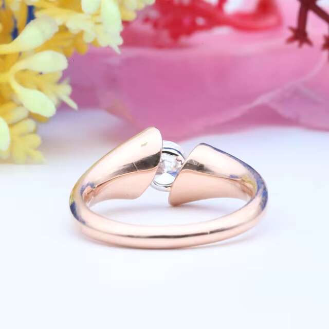Elegant Stunning Modern Bypass Lab Grown Diamond Ring Unique 14k Rose Gold Statement Engagement or Anniversary Jewelry