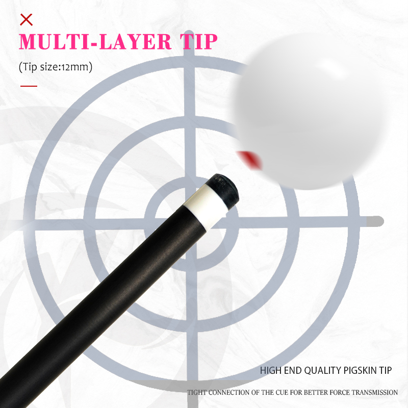 OKHEALING Quicksand Red 1/2 Split Billiard Cue Carbon Fiber Billiard Stick 12mm Pigskin Tip Radial Pin Joint Carbon fiber Cues Weight 17.6Oz Professio