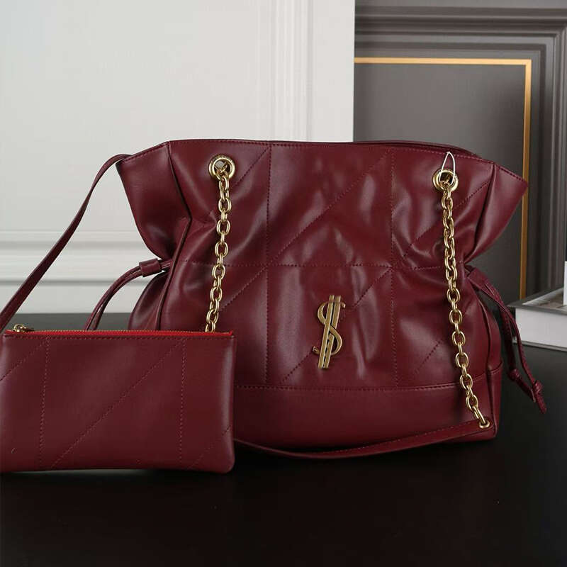 Designer Shoulder Bags Burgundy Lucky Fashion Handbags Chain High Quality Leather Totes Black Jamie Large Pochon Shopping Bags