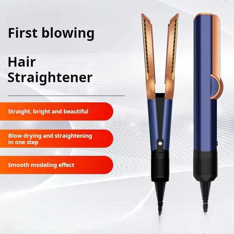 Professional Blue 2-in-1 Hair Straightener And Dryer Heat-Up Flat Iron Compatible with Airstrait Hair Styling Tool O250626