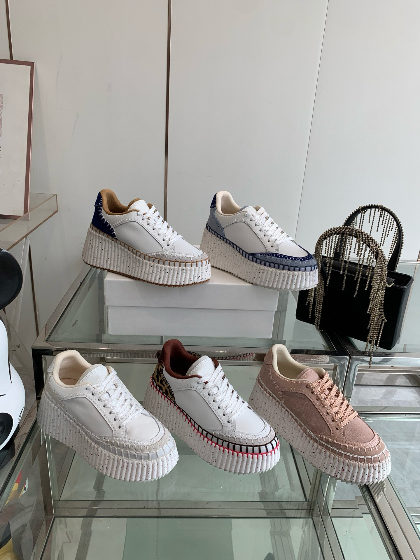 Designer Shoes Nama Sneakers Women Casual Shoes luxury Rainbow Pattern Postage Canvas Rainbow Sneaker Running Sports Shoe matching Recycled Mesh trainer