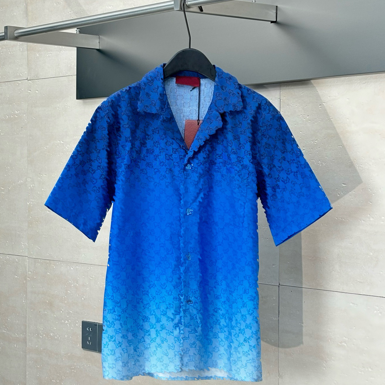 High quality designer men's shirt, fashionable letter printed shirt, men's casual shirt, single breasted lapel shirt, 2025 summer new top