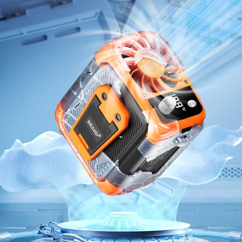 Mini high-speed waist fan bladeless USB hanging neck fan outdoor multifunctional mobile power lighting digital display fan T250626