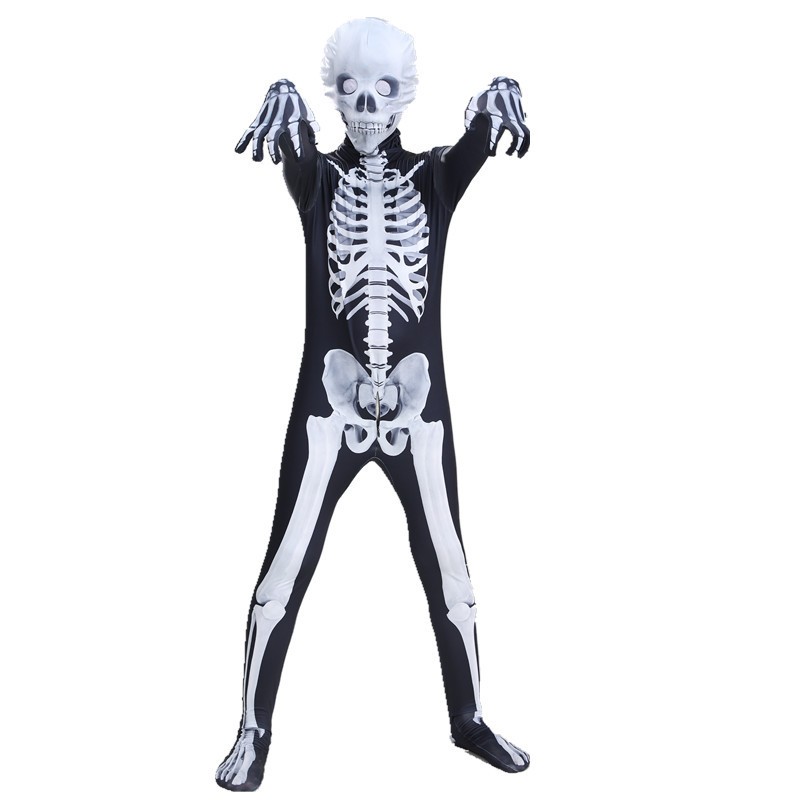 Children's costumes, animation games, role-playing costumes, Halloween costumes, funny COS zombie skull role costumes.