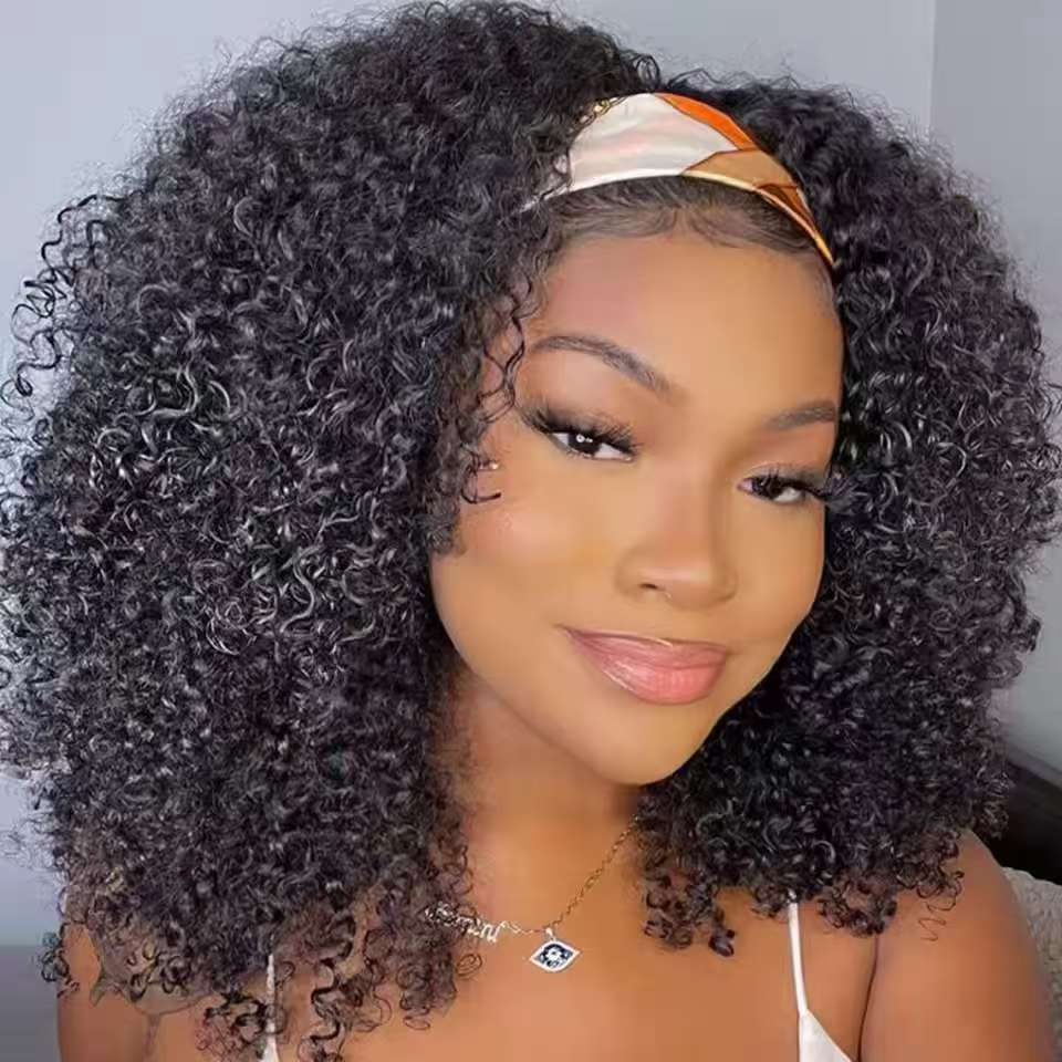 High-end real hair wig realistic hairline 100% pure human hair ice silk hairband BOBOJC