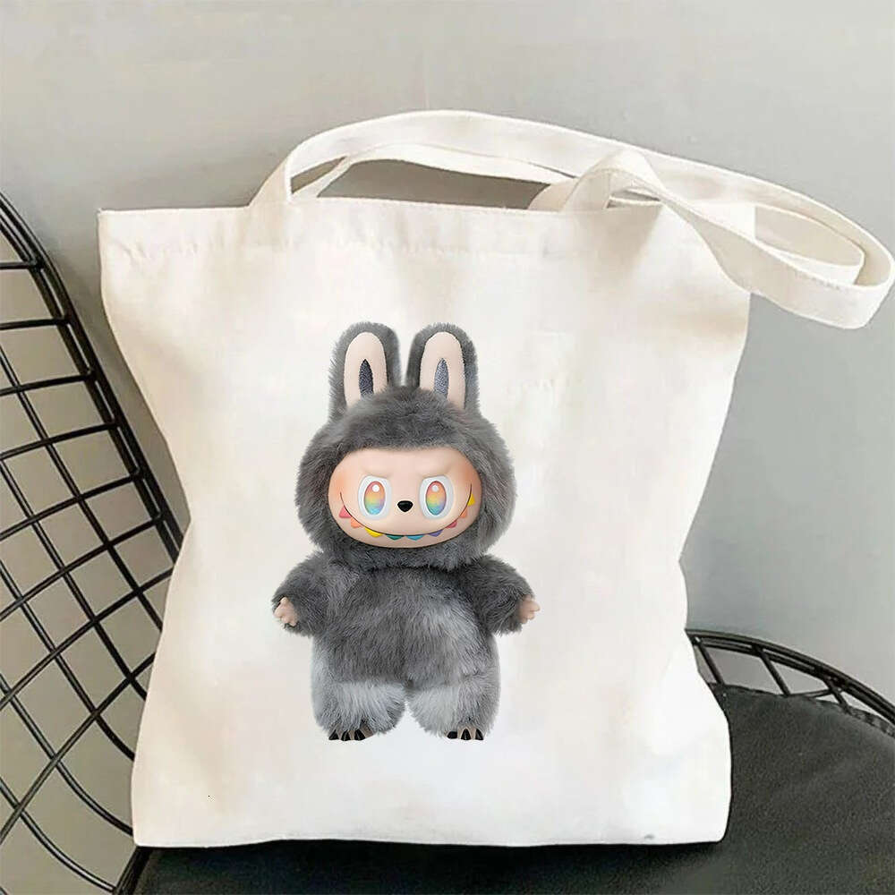 Free shipping Cute Labubu Canvas College Students Ins Fashion Single Shoulder for Women Large Capacity Crossbody Bag