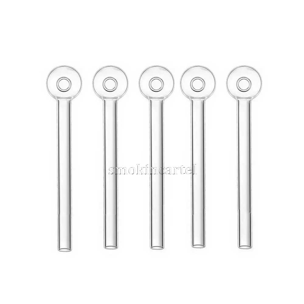 6 inch Glass Oil Burner Pipe Smoking Pipes Glass Pipe Clear Pyrex Glass Tube for Concentrates