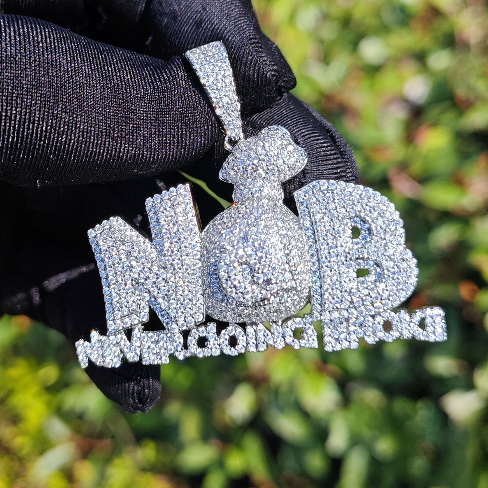 Luxury VVS Moissanite New Iced Out NB Letter Pendant Necklace Hip Hop Unisex Simple Versatile Diamond Studded Trendy Accessory Passes the Diamond Test