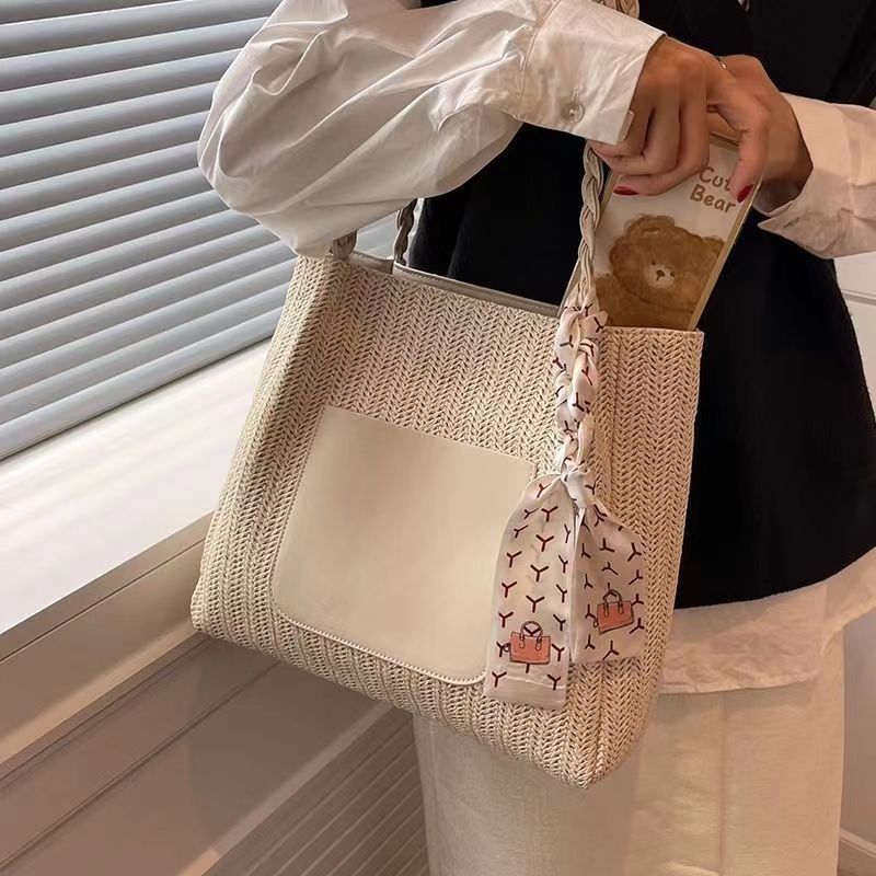 Women's Woven Bag Large Capacity New Designer Shoulder Bag Versatile Commuting Tote Bag Free Shipping Vacation Leisure Beach Bag