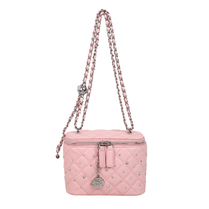 High end crossbody small square bag for women 2025 summer new style diamond grid chain simple single shoulder bag