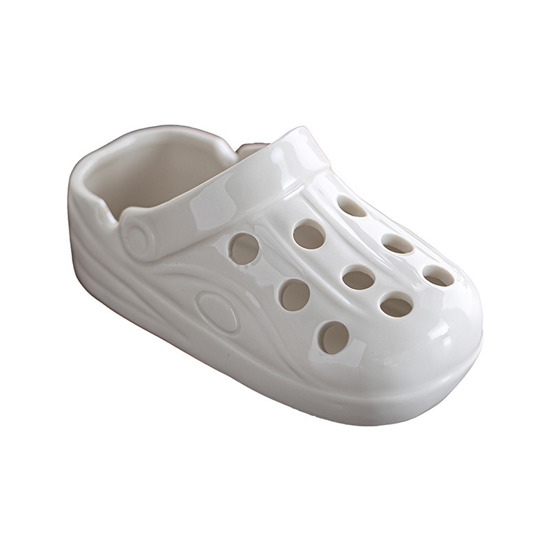 1PCS Slipper-Shaped Ceramic Ashtray with Dustproof Function for Home Office Living Room Dust and fly ash prevention R250626