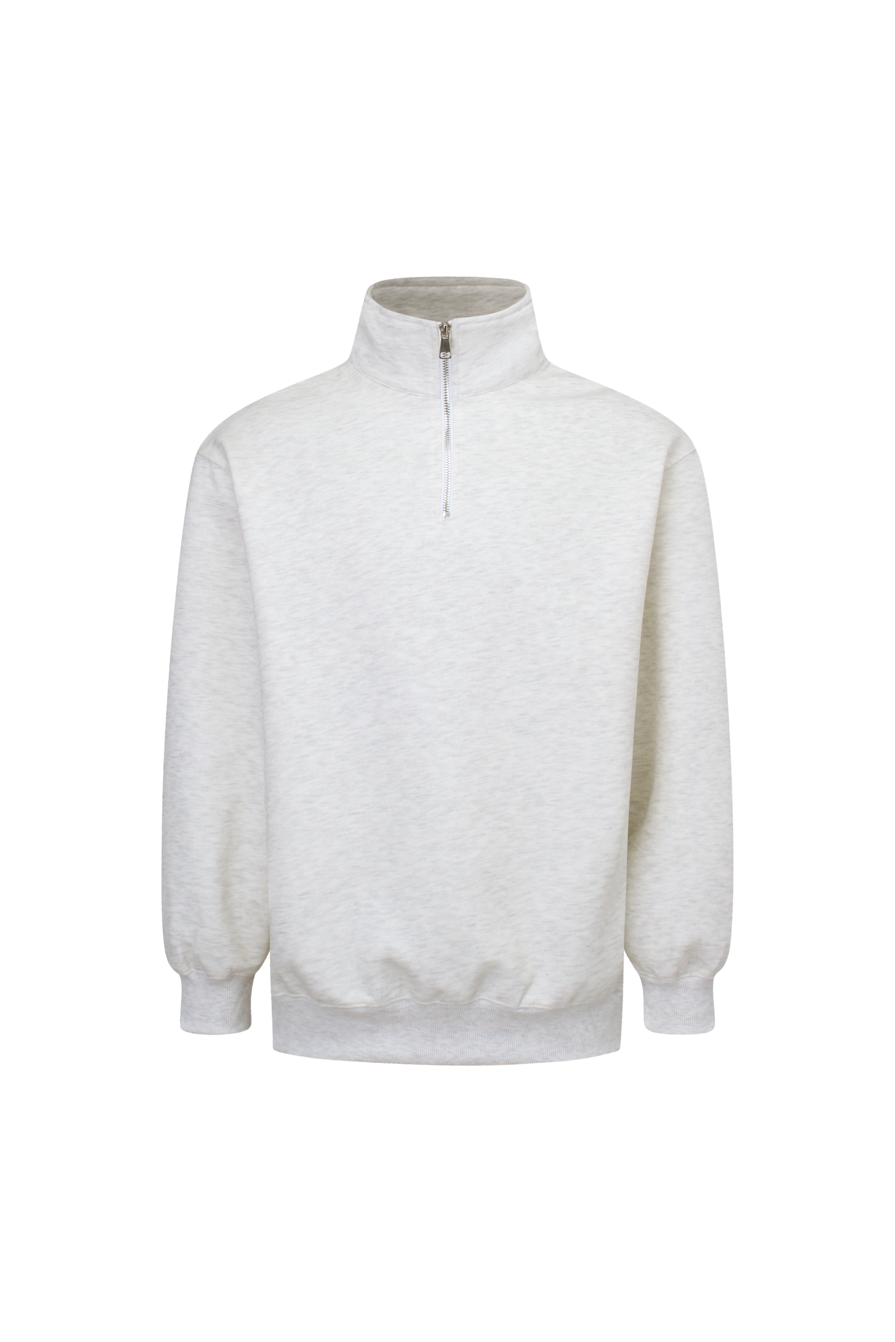 Solid color stand-up collar heavyweight sweater men's and women's spring and autumn casual loose sweatshirt half-zip jacket hot-sale product