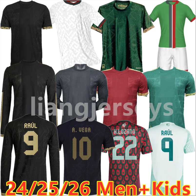 4xl 24 25 26 Mexico Gold Cup Soccer Jerseys Long sleeves Jerseys CHICHARITO RAUL Home Away uniform men's and women's children's set football shirt