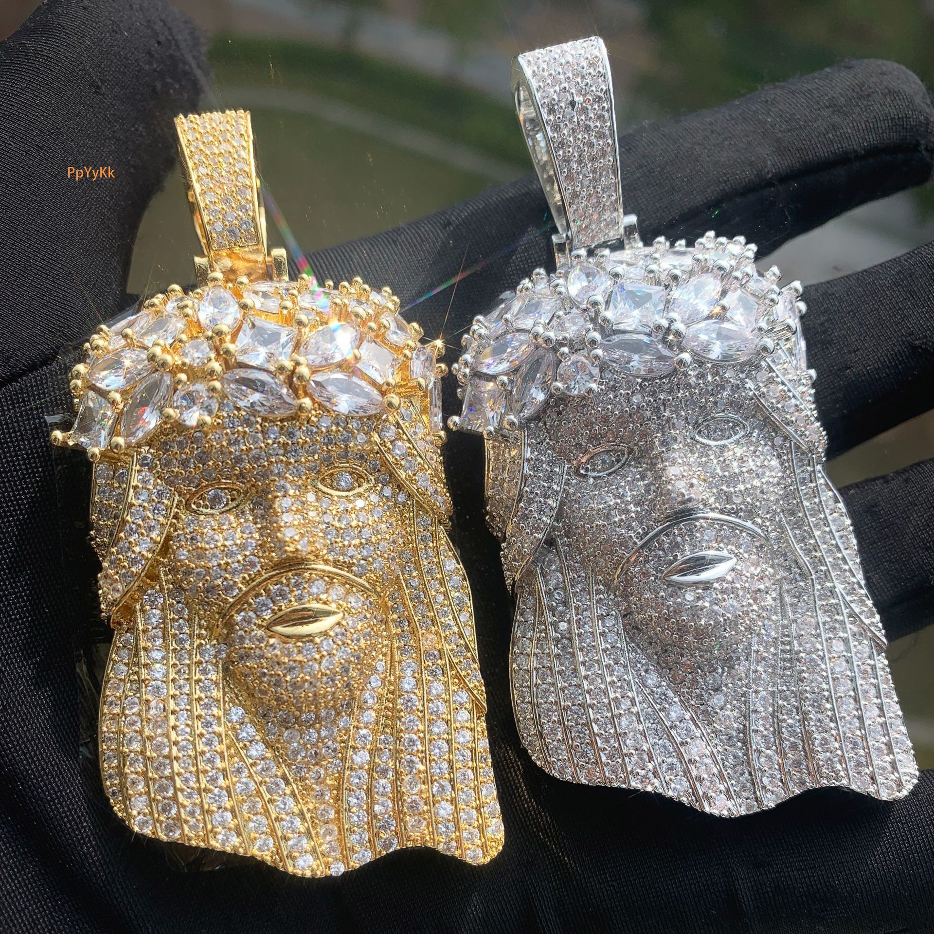 Luxury VVS Moissanite Iced Out Hip Hop Edgy Jesus Figure Pendant Men's Streetwear Bling Trendy Necklace Jewelry Passes the Diamond Tester