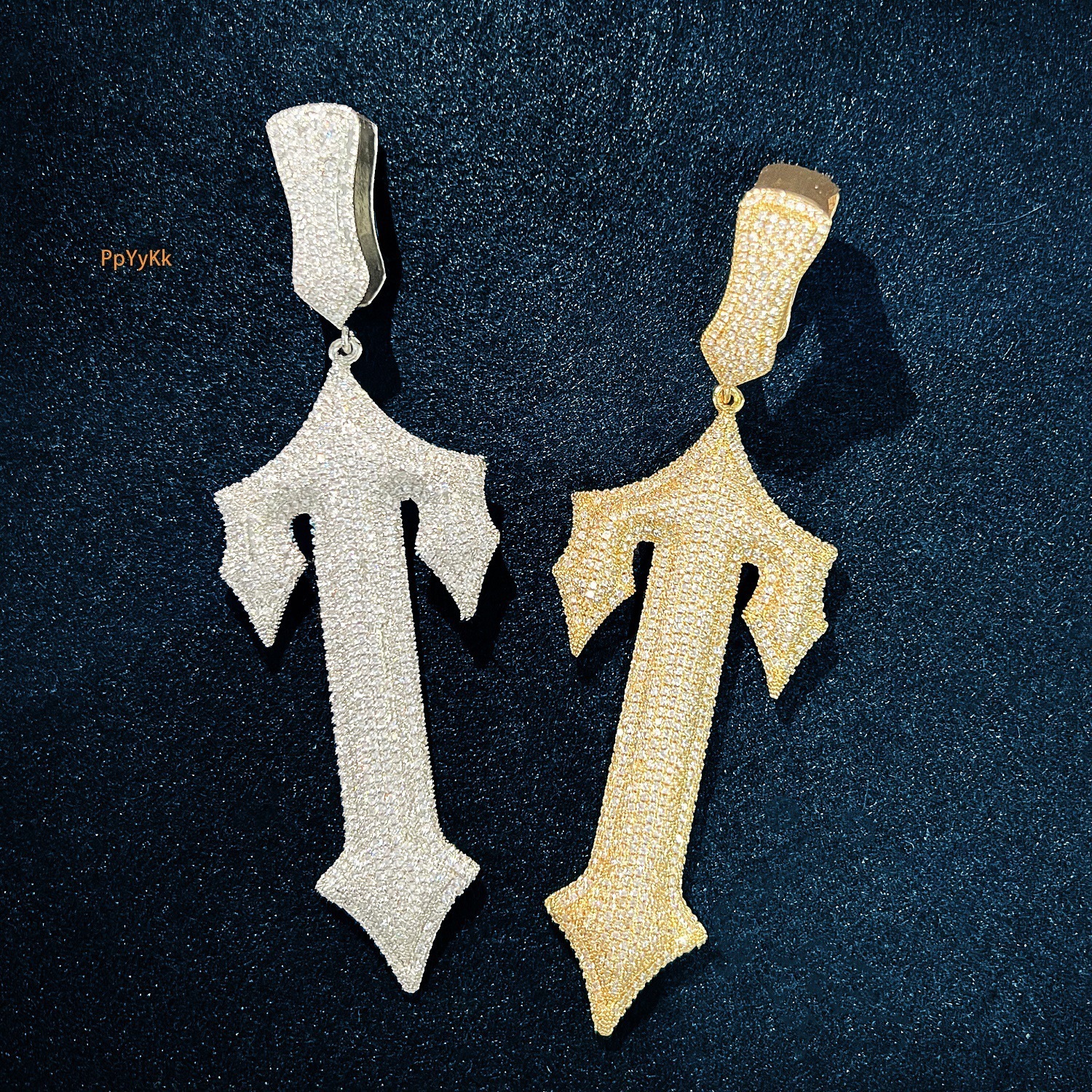 Luxury VVS Moissanite Iced Out Hip Hop Punk Sword Pendant Men's Edgy Trendy Bling Necklace Jewelry Passes the Diamond Tester