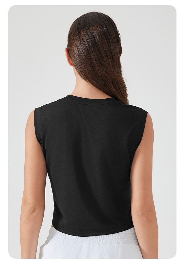 2025--Sports Gym Women Crop Top Yoga Wear Shirts Ladies Sleeveless T-shirts Vest Fitness Sportswear Running Workout