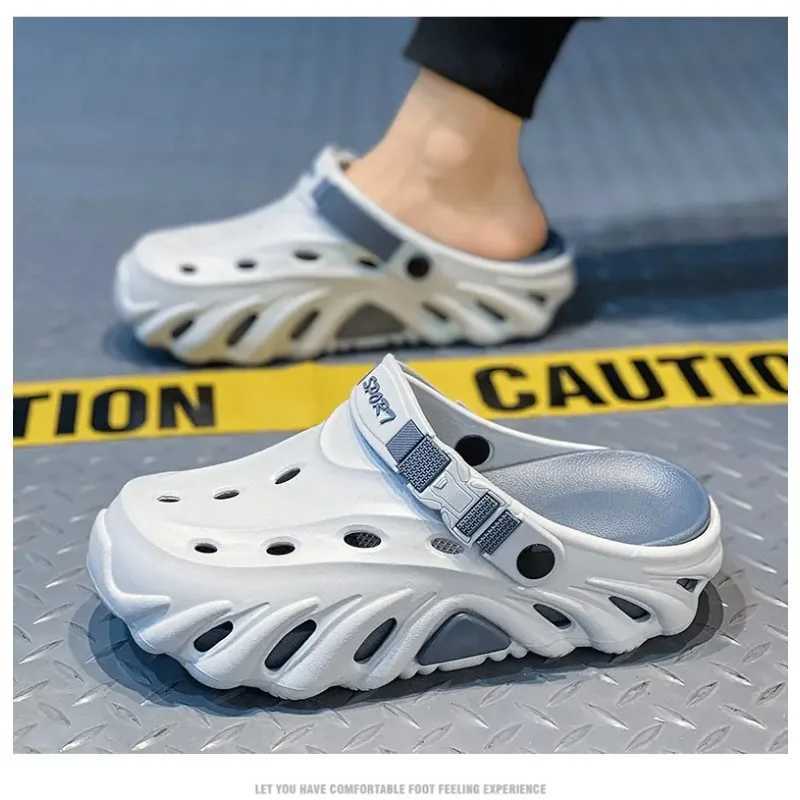 Mens Sandals Thick Sole EVA 2025 New Fion Slippers for Men Soft Casual Beach Shoes Solid Color Garden Shoes Men Y250626