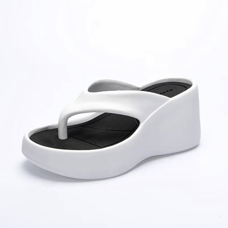 Women's Clip Toe Wedge Flip Flops 2024 Summer Chunky Platform Beach Sandals Woman Thick Sole High Heeled Eva Slippers Slides ddmythur