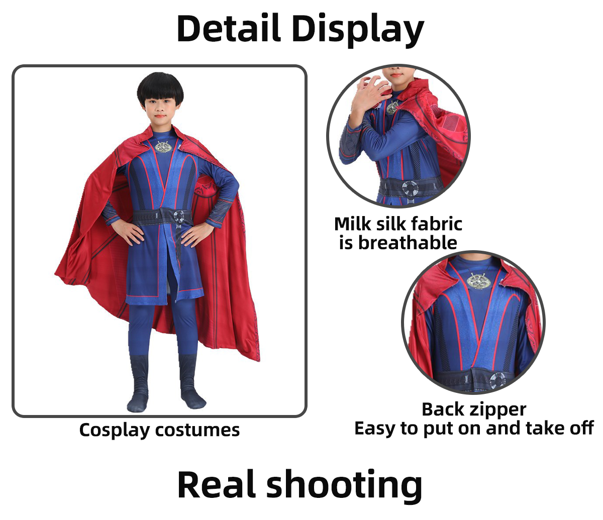Children's performance costume cloak red cloak mage role-playing costume COS doctor costume