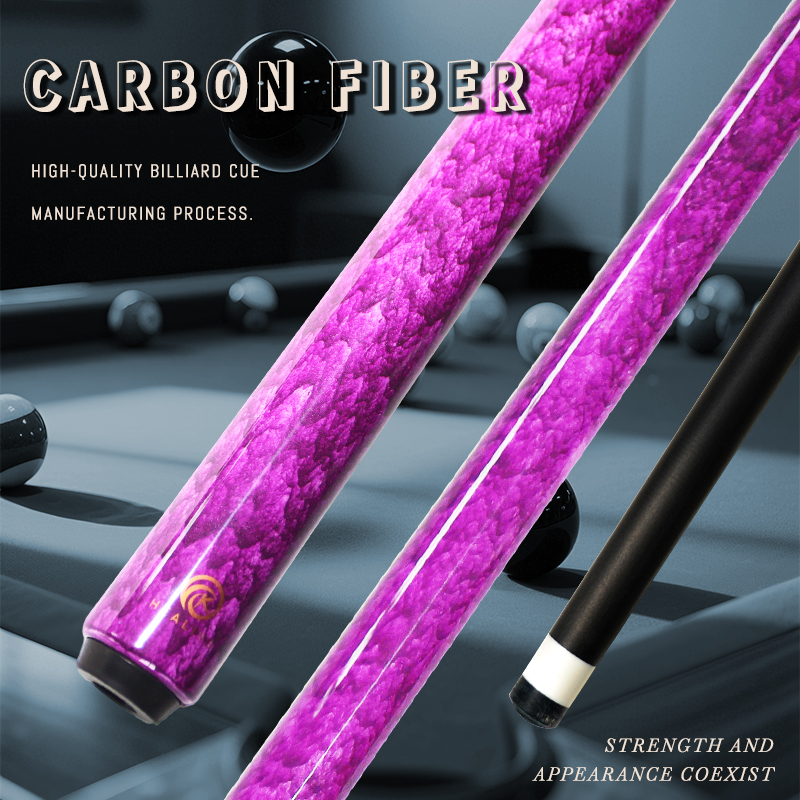 OKHEALING Quicksand Purple 1/2 Split Billiard Cue Carbon Fiber Billiard Stick 12mm Pigskin Tip Radial Pin Joint Pool Cues Carbon Carom Cues Profession