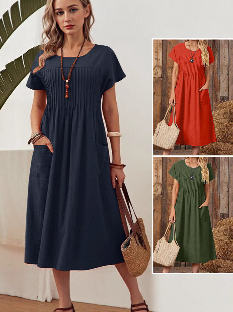 X626European and American black and white striped hip skirt round neck strappy long sleeve dress for middle-aged women
