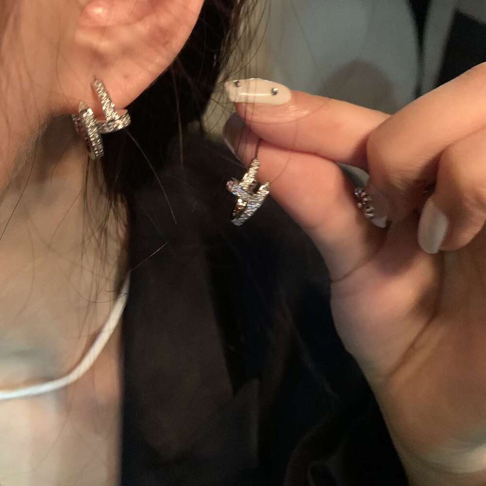 Earrings with a high-end and eye-catching look, light luxury and high-end earrings, pure silver Korean-style earrings for women, a bestseller