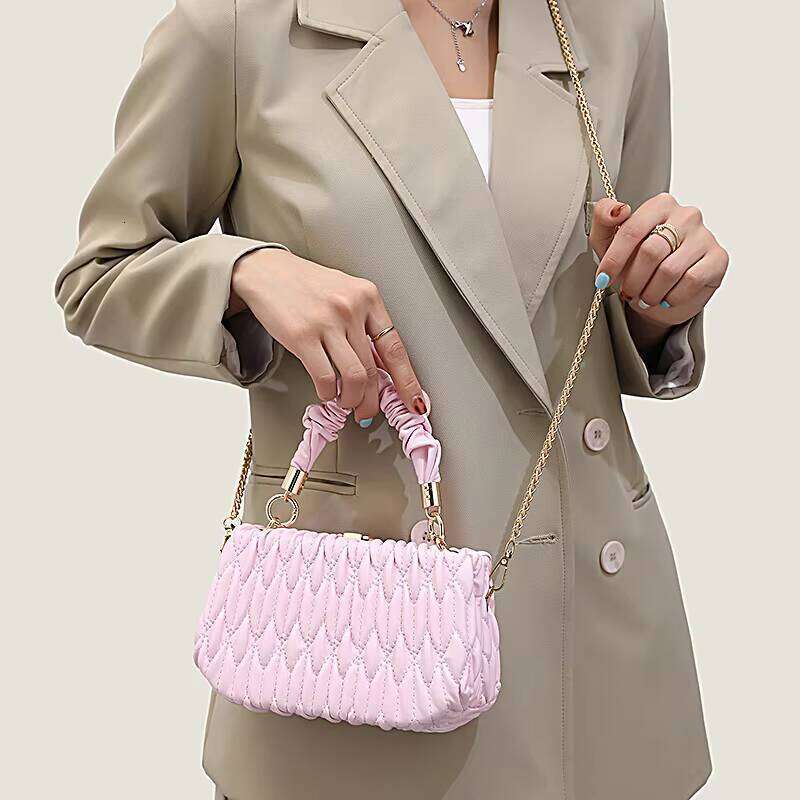 DHGadges Elegant Embroidered Chain Shoulder Handbag Womens Small Top Handle Purse for Evening Party and Daily Use