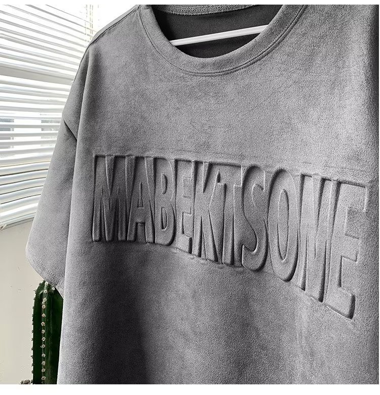 Men's T Shirts Summer American retro ins trendy brand fashionable casual loose short sleeved youth fashion versatile round neck five quarter slee