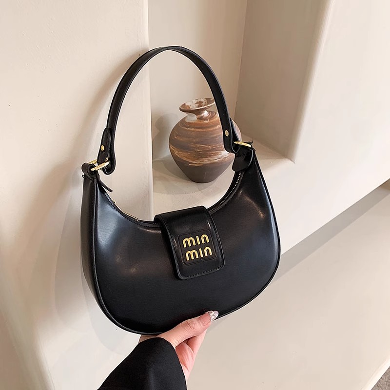 Designer bag shoulder bag handbag armpit bag high-quality women's handbag wallet leather metal badge homeless bag crossbody bag black classic arm