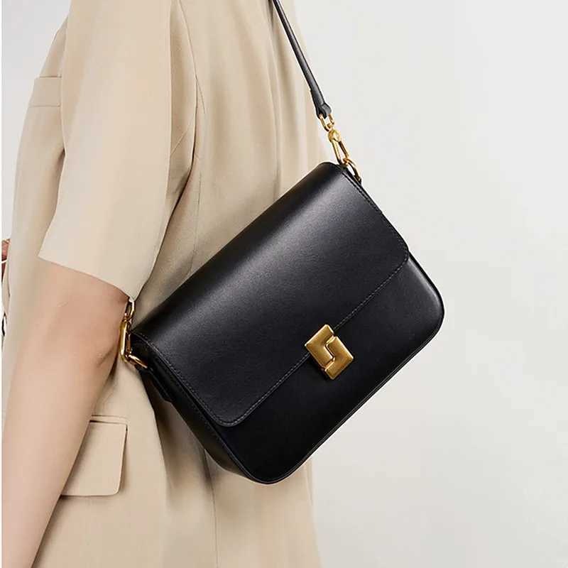 Toptrends Cowhide Genuine Leather Small Crossbody Bags For Women 2025 Luxury Designer Tofu Shoulder Purse Square Ladies Handbags Y250626