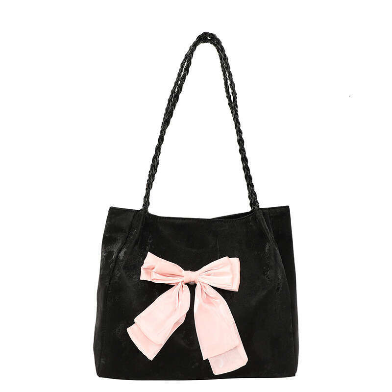Sweet Bowknot Large Capacity Tote 2025 New Casual Relaxed Soft Commuter Handbag Free shipping Shoulder Bag