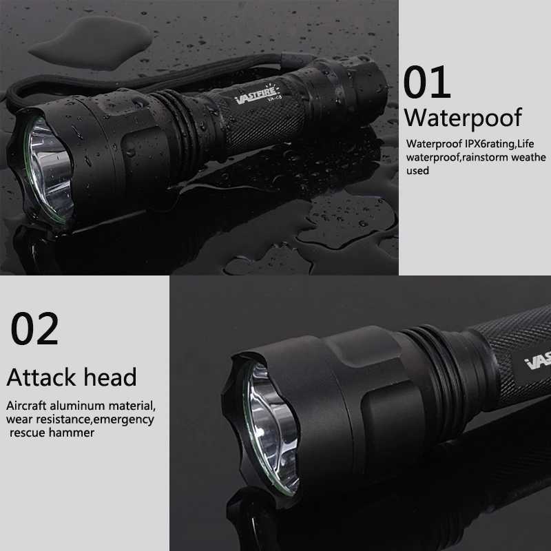 Red/Green/White Light Hunting Flashlight 2500LM 500-800M Range LED Tactical Flashlight Portable Torch Outdoor Waterproof Lantern W250701