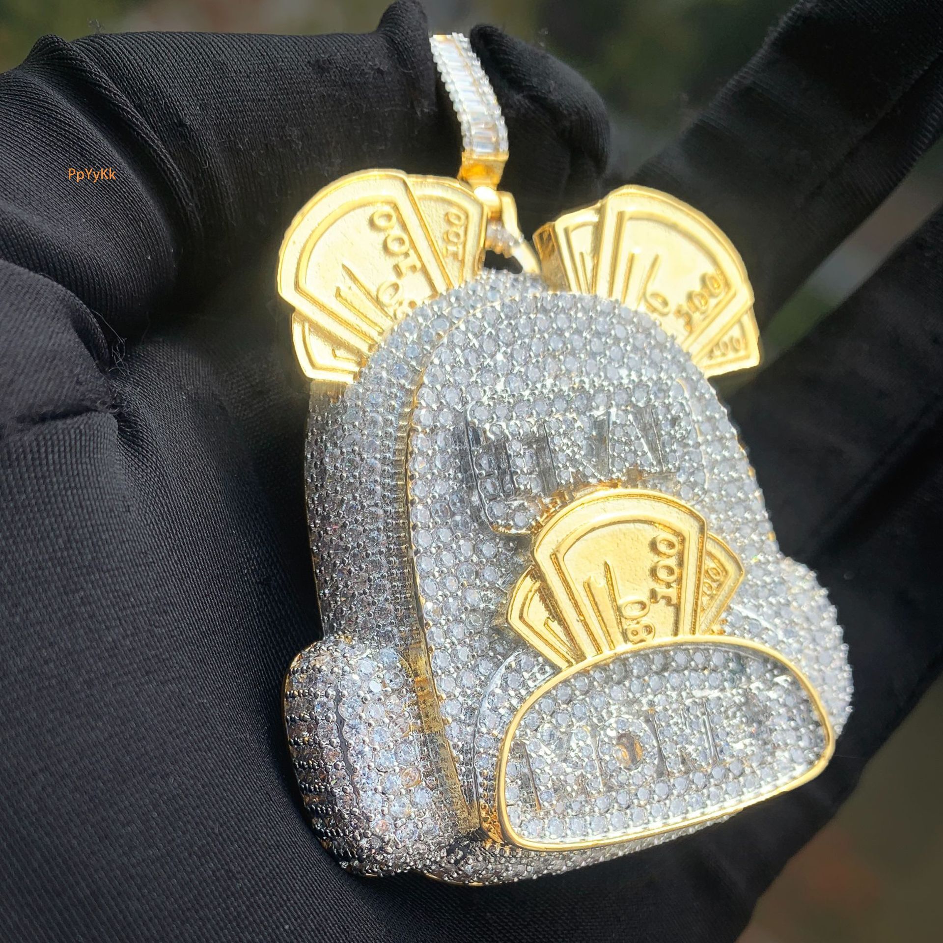 Luxury VVS Moissanite Iced Out Hip Hop Backpack Style Pendant Men's Streetwear Bling Trendy Collarbone Necklace Jewelry Passes the diamond tester