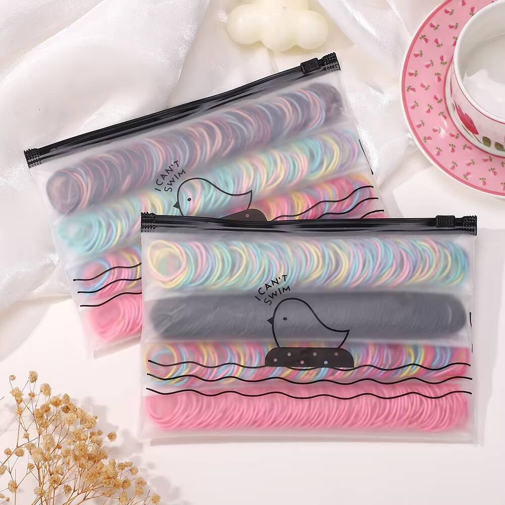 100Pcs/Set Elastic Bands Girls Accessories 2.5cm Colorful Rubber Band Children Ponytail Holder Kids Hair Ties ddmyshoesvip