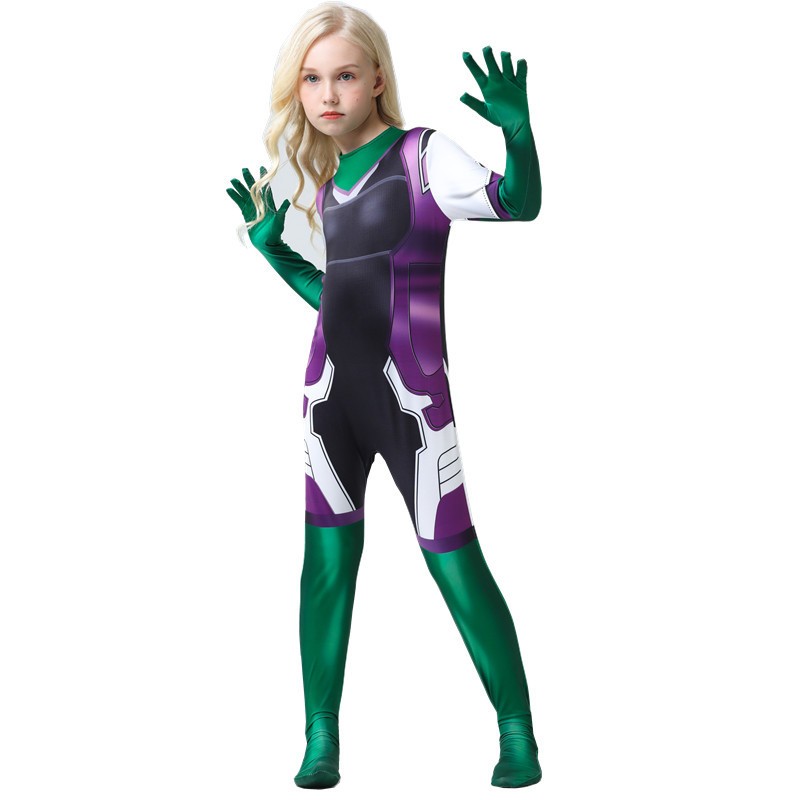 Children's performance costumes, animation games, role-playing costumes, green giant COS girl Hercules hero role costumes.