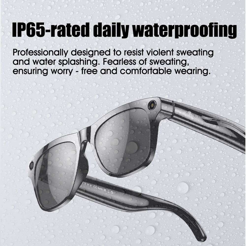 AI with 100W HD Camera Anti Blue Sunglasses Voice Assistant Photo Video Music Calling Smart Glasses For Men Women