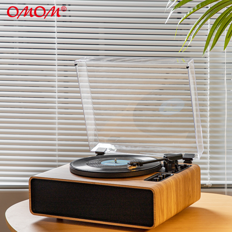 retro phonograph gramophone vinyl record player Classic turntable playback Built-in Stereo Speaker 33/45 RPM BT in and out function AUX-in RCA line-ou