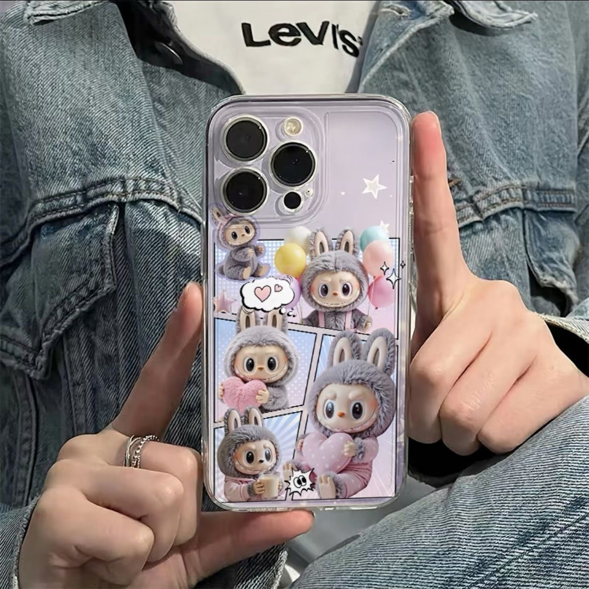 Purple Labubu cloth for Apple 16PROMAX phone case iPhone15Plus new 14/13/12/1